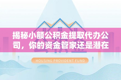 安南揭秘小额公积金提取代办公司，你的资金管家还是潜在风险？